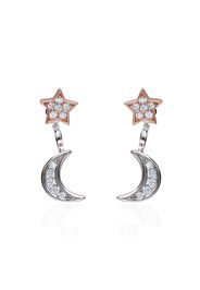 Orecchini luna e stelle in argento 925 e zirconi per Donna