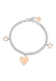 Bracciale charms cuore in acciaio bicolore e cristalli per Donna