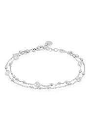 Bracciale in argento 925 rodiato e zirconi per Donna