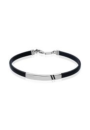 Bracciale in argento 925 e pelle per Uomo