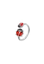 Anello coccinelle in argento 925 e smalto per Bimbi