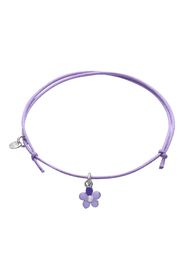 Bracciale in argento rodiato con filo e ciondolo fiore viola per Bambini