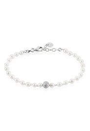 Bracciale in argento 925 rodiato e perle per Donna