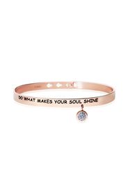 Bangle âDo what makes your soul shineâ in acciaio rosato e strass per Donna