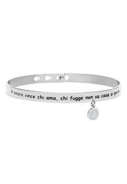 Bangle acciaio 'In amore vince chi ama. Chi fugge non sa cosa si perde' per Donna