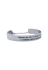 Bangle âAbbiamo due vite: la seconda inizia quando ci rendiamo conto di averne solo unaâ in acciaio rodiato per Donna