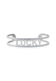 Bangle Lucky in acciaio rodiato e strass per Donna