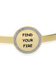 Bangle âFind your fireâ in acciaio dorato e strass per Donna