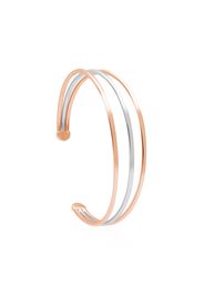 Bangle in acciaio bicolore rosato e rodiato per Donna