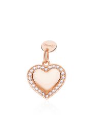 Charm cuore in argento rosato con zirconi per Donna