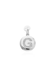 Charm lettera G in argento rodiato con zirconi per Donna