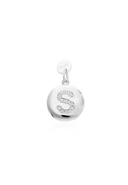 Charm lettera S in argento rodiato con zirconi per Donna