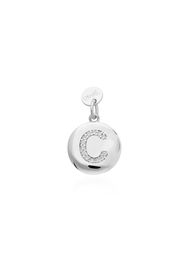 Charm lettera C in argento rodiato con zirconi per Donna