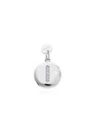 Charm lettera I in argento rodiato con zirconi per Donna