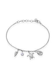 Bracciale in argento rodiato con zircone tartaruga conchiglia stella marina per Donna