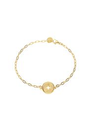 Bracciale con charm rosa dei venti in bronzo dorato per Donna