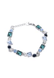 Bracciale con pietre sui toni dell'azzurro in metallo rodiato per Donna