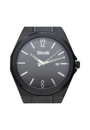 Orologio solo tempo con cinturino e cassa in acciaio nero, quadrante nero per Uomo