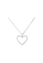 Girocollo in metallo rodiato con charm cuore con strass per Donna