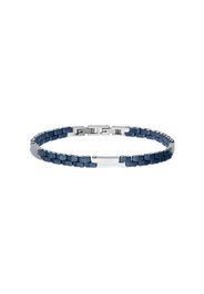 Bracciale blu in acciaio a maglie blu e silver per Uomo