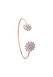 Bangle con fiori rosa in acciaio rosato e strass per Donna