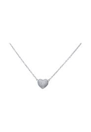 Girocollo in argento con pendente cuore con pavÃ© di zirconi per Donna