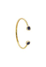 Bangle placcato oro con pietra blu e zirconi per Donna