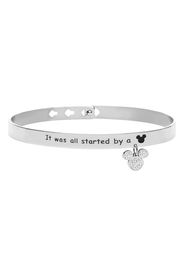 Bangle 'It was all started by a mouse' in acciaio con Topolino con strass per Donna