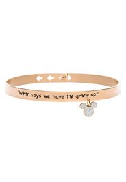 Bangle 'Who says we have to grow up?' in acciaio rosato con Topolino con strass per Donna