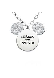 Girocollo 'DREAMS are FOREVER' in acciaio con Topolino con strass per Donna