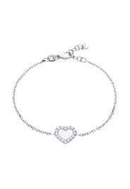 Bracciale in argento con cuore in madreperla e zirconi per Donna