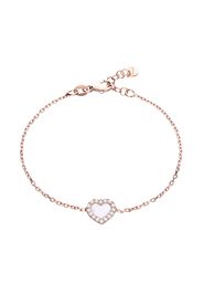 Bracciale in argento rosato con cuore in madreperla e zirconi per Donna