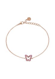 Bracciale farfalla in argento rosato con zirconi rosa per Donna