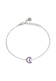 Bracciale luna in argento e zirconi viola per Donna