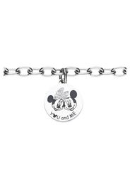 Bracciale in acciaio 'YOU and ME' con Minni e Topolino con strass per Donna