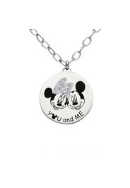 Collana in acciaio 'YOU and ME' con Minni e Topolino con strass per Donna