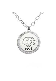 Collana in acciaio 'LOVE' con pendente con strass per Donna