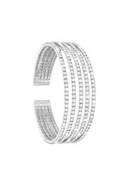 Bracciale rigido multifilo in metallo rodiato con strass per Donna