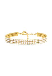 Bracciale multifilo in metallo dorato con strass per Donna