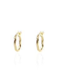 Orecchini a cerchio in oro giallo intrecciato 10 mm per Donna