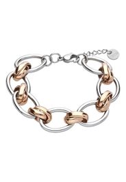 Bracciale in acciaio con ganci intrecciati rosa per Donna