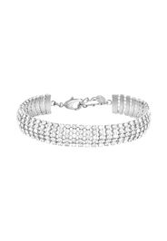 Bracciale rodiato e strass multifilo per Donna