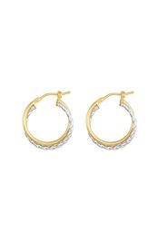 Orecchini a cerchio in oro giallo e oro bianco 15 mm per Donna