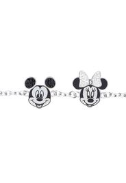 Bracciale in acciaio con Topolino e Minni con strass per Donna