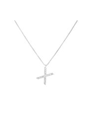 Collana in oro bianco con lettera X e diamanti 0,065 ct per Donna