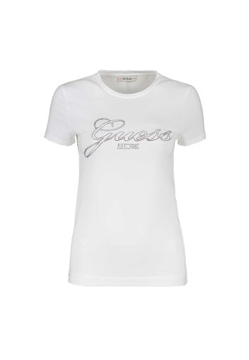 T Shirt Logo Strass Donna