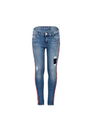 Jeans Banda Leopardata Bambina