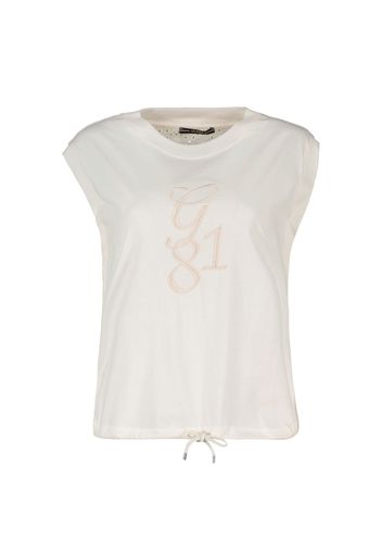 T-Shirt Smanicata Con Schiena San Gallo Donna