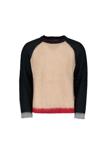 Maglione Girocollo Color Block In Mohair