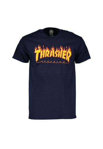 T-Shirt Blu Thrasher Magazine Flame Logo